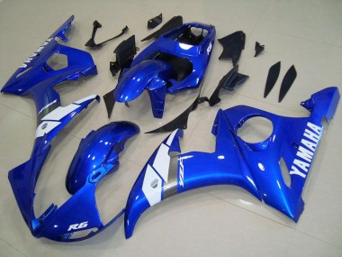 Carena Moto Yamaha YZF R6 2003-2004 - Blu Bianco OEM Stile Fabbrica
