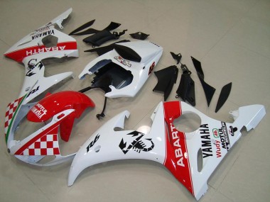 Carena Moto Yamaha YZF R6 2003-2004 - Bianco Rosso Abarth Motul Fabbrica