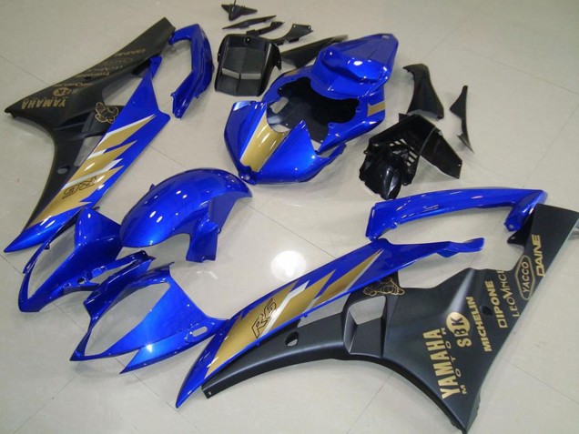 Carena Moto Yamaha YZF R6 2006-2007 - Blu Oro Nero Opaco