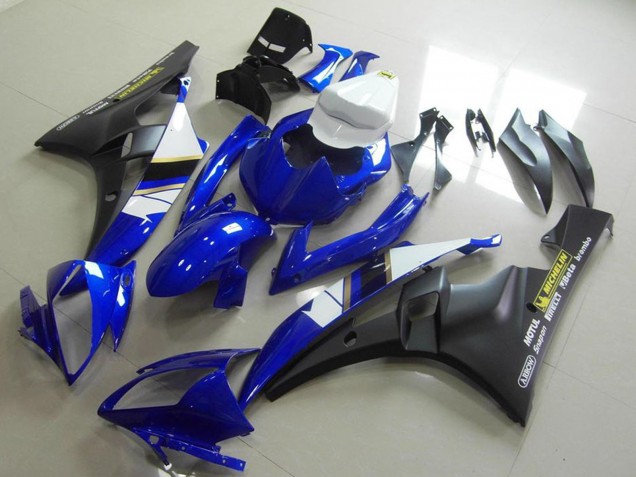 Carena Moto Yamaha YZF R6 2006-2007 - Bianco Blu Nero Opaco Motul Michelin