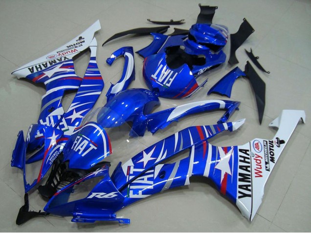 Carena Moto Yamaha YZF R6 2008-2016 - Bianco Blu Fiat Motul Michelin