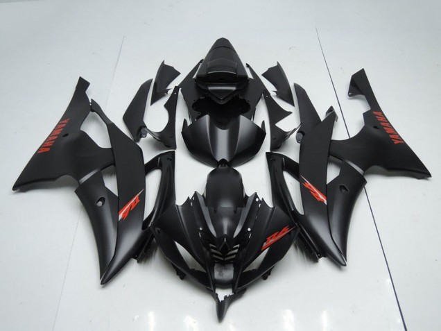Carena Moto Yamaha YZF R6 2008-2016 - Nero Opaco Rosso Decals