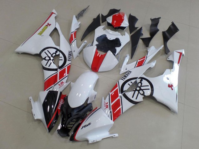 Kit Carena Moto Completo Yamaha YZF R6 2008-2016 - Bianco Rosso Nero Lucido