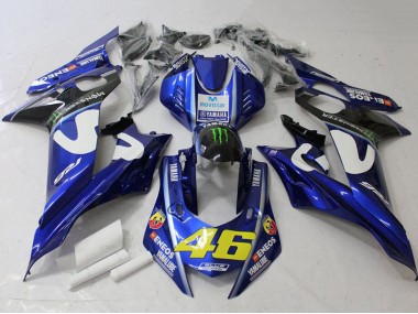 Carene Moto Yamaha YZF R6 2017-2025 - Bianco Blu Verde Mostro MoviStar Fabbrica