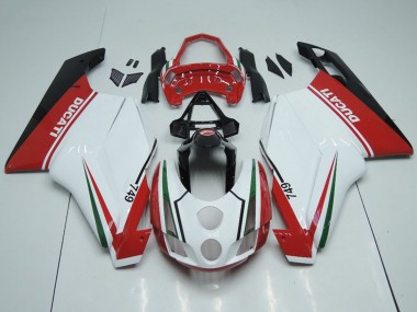 Carena Moto Ducati 749 2003-2004 - Bianco Rosso Verde Nero Lucido Fabbrica
