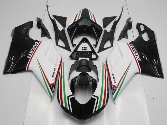 Kit Carena Moto Ducati 848 2007-2014 - Bianco Rosso Verde Nero Lucido