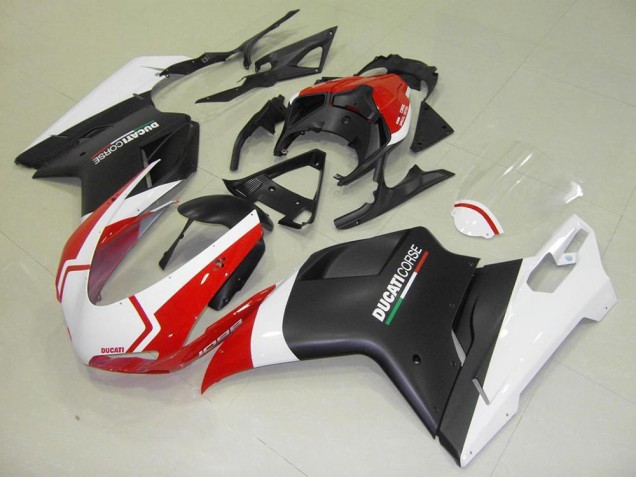 Carena Moto Ducati 1098 2007-2014 - Bianco Rosso Nero Opaco Corse