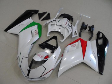 Carena Moto Ducati 848 1098 1198 2007-2014 - Lucido Bianco Rosso Verde Nero Lucido Fabbrica