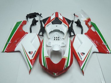 Carena Moto Ducati 1098 2007-2014 - Bianco Rosso Verde Banda Fabbrica