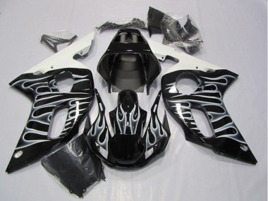 Carena Moto Yamaha YZF R6 1998-2002 - Nero Lucido Bianco Fiamma Fabbrica