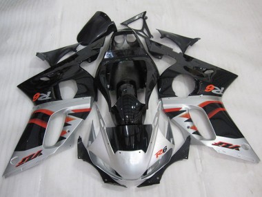 Carena Moto Yamaha YZF R6 1998-2002 - Argento Rosso Nero Lucido Fabbrica
