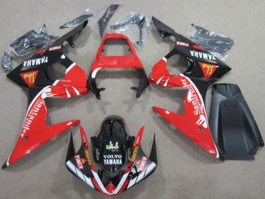 Carena Moto Yamaha YZF R6 2003-2004 - Rosso Bianco Nero Lucido Santander Fimer Volvo Fabbrica