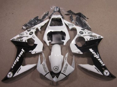 Carena Moto Yamaha YZF R6 2003-2004 - Bianco Nero Lucido Jordan Dunlop Fabbrica