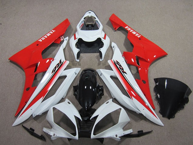 Carena Moto Yamaha YZF R6 2006-2007 - Bianco Rosso Nero Lucido