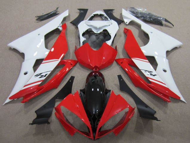 Kit Carena Moto Completo Yamaha YZF R6 2008-2016 - Bianco Rosso Nero Lucido