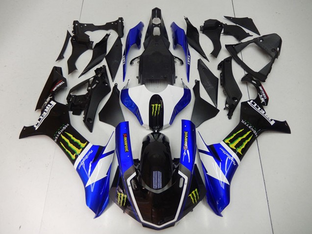 Carena Moto Yamaha YZF R1 2015-2019 - Blu Bianco Nero Lucido Verde Mostro