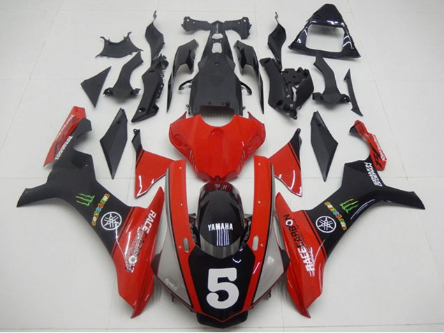Carena Moto Yamaha YZF R1 2015-2019 - Rosso Nero Verde Mostro 5