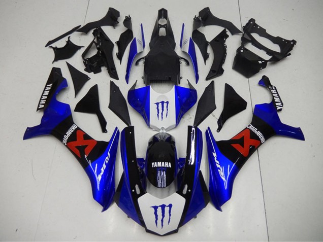 Carena Moto Yamaha YZF R1 2015-2019 - Blu Bianco Nero Rosso Mostro Akropovic