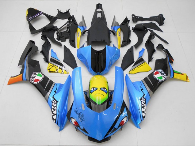 Kit Carena Moto Yamaha YZF R1 2015-2019 - Blu Giallo Squalo