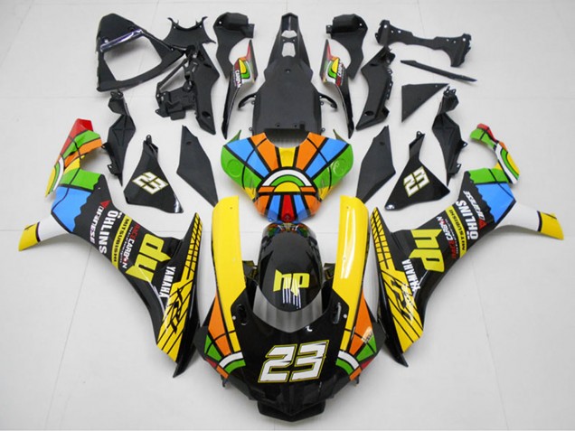 Carena Moto Yamaha YZF R1 2015-2019 - Giallo Rosso Blu Verde HP Ruota dei Colori 23