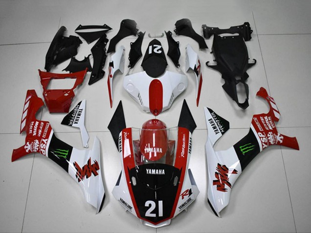Carena Moto Yamaha YZF R1 2015-2019 - Bianco Rosso Nero Lucido Verde Mostro Motul YSP