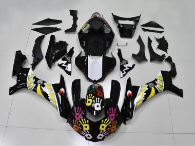 Carena Moto Yamaha YZF R1 2015-2019 - Nero Bianco Giallo Rosa Squalo Fabbrica