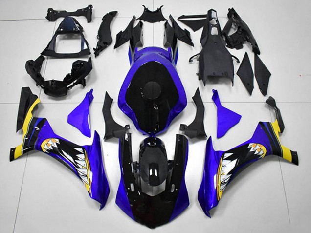Carena Moto Yamaha YZF R1 2015-2019 - Blu Giallo Nero Lucido Squalo