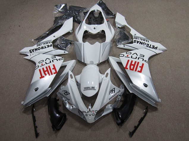 Carena Moto Yamaha YZF R1 2007-2008 - Argento Bianco Rosso Fiat