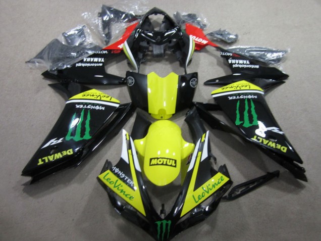 Carena Moto Yamaha YZF R1 2007-2008 - Rosso Giallo Nero Verde Mostro Motul Leovince
