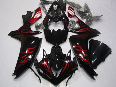 Carena Moto Yamaha YZF R1 2007-2008 - Nero Lucido Rosso Fiamma Fabbrica