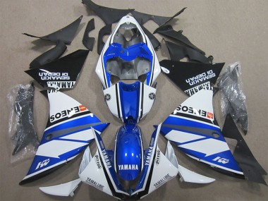 Carena Moto Yamaha YZF R1 2009-2011 - Bianco Blu Nero ENEOS Yamalube M1 Semakin Didepan Fabbrica