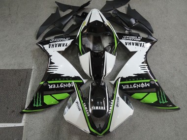 Carena Moto Yamaha YZF R1 2009-2011 - Bianco Nero Verde Mostro Semakin Didepan Fabbrica