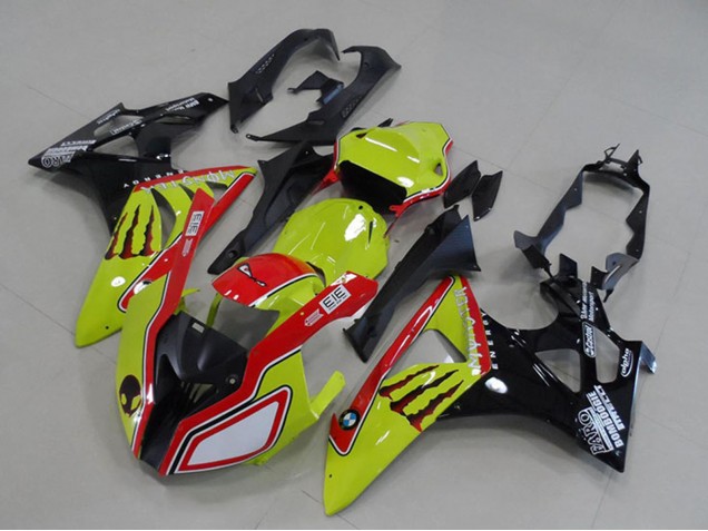 Carena Moto BMW S1000RR 2009-2014 - Neon Giallo Rosso Nero Lucido Mostro