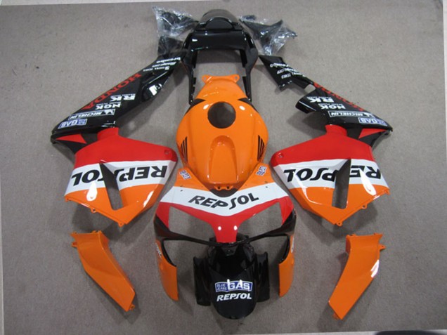 Kit Carena Moto ABS Honda CBR600RR 2003-2004 - Arancia Bianco Rosso Nero Lucido Repsol