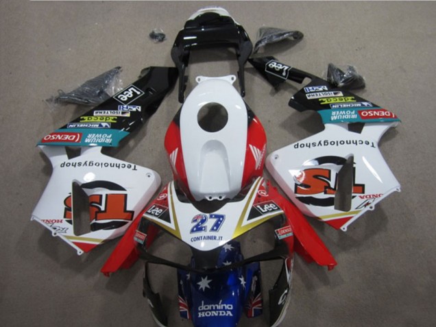 Carena Moto Honda CBR600RR 2003-2004 - Bianco Rosso Blu Nero Lucido Denso 27