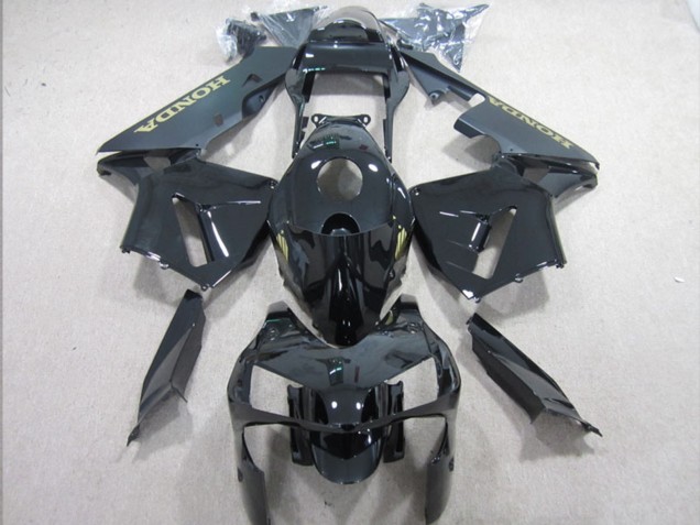 Carena Moto Honda CBR600RR 2003-2004 - Nero Lucido Nero Opaco Oro Decal