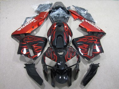 Kit Carena Moto ABS Honda CBR600RR 2005-2006 - Nero Lucido Rosso Fiamma Fabbrica