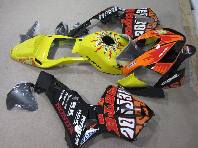 Carena Moto Honda CBR600RR 2005-2006 - Nero Arancia Giallo Rossi Repsol