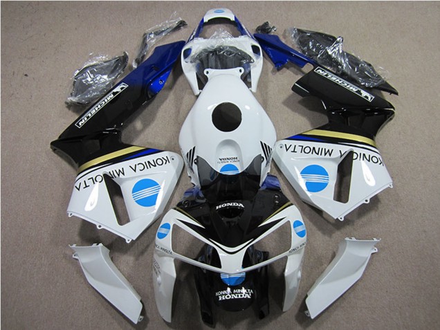 Carena Moto Honda CBR600RR 2005-2006 - Bianco Blu Giallo Nero Lucido Konica Minolta