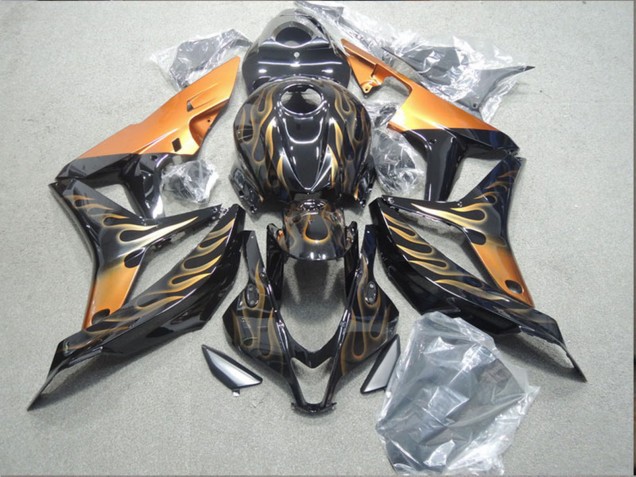 Carena Moto Honda CBR600RR 2007-2008 - Nero Lucido Arancia Fiamma