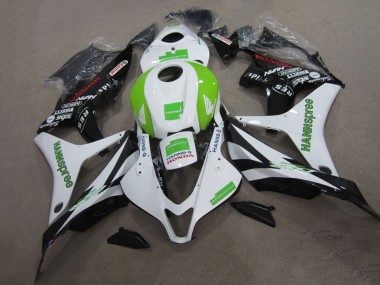 Kit Carena Moto Honda CBR600RR 2007-2008 - Bianco Verde Nero Lucido Hannspree Fabbrica