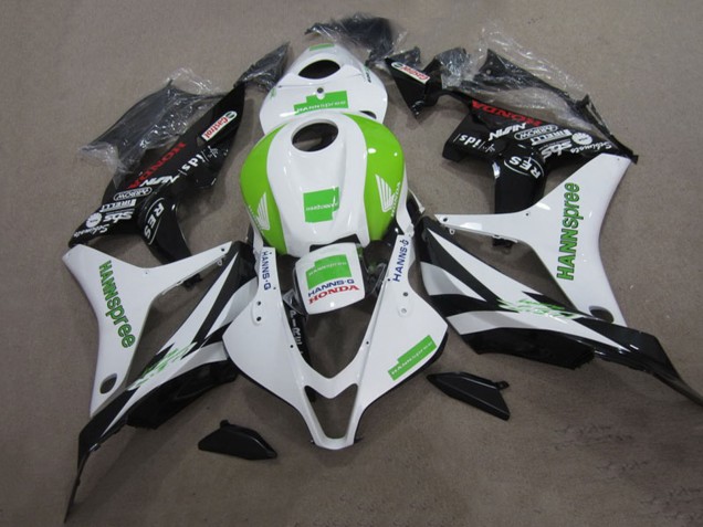 Kit Carena Moto Honda CBR600RR 2007-2008 - Bianco Verde Nero Lucido Hannspree