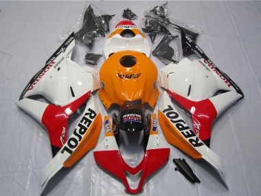 Kit Carena Moto Completo Honda CBR600RR 2009-2012 - Arancia Bianco Rosso Nero Lucido Repsol Fabbrica