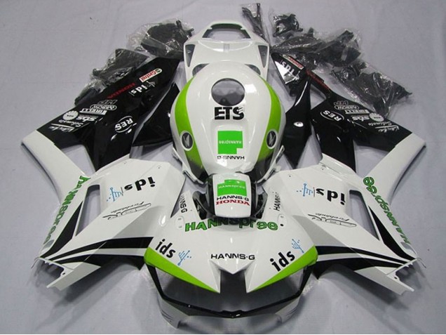 Carene Moto Honda CBR600RR 2013-2026 - Bianco Verde Nero Lucido Hannspree ETS