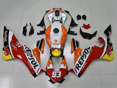 Carena Moto Honda CBR1000RR 2017-2023 - Arancia Bianco Rosso Nero Lucido Repsol Red Bull 93 Fabbrica
