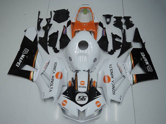 Carena Moto Honda CBR1000RR 2012-2016 - Bianco Arancia Nero Lucido Konica Minolta 56