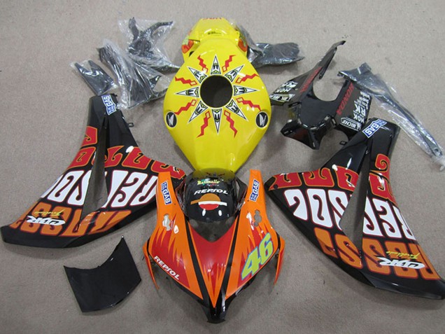 Carena Moto Honda CBR1000RR 2008-2011 - Giallo Arancia Nero Lucido Rossi Repsol 46