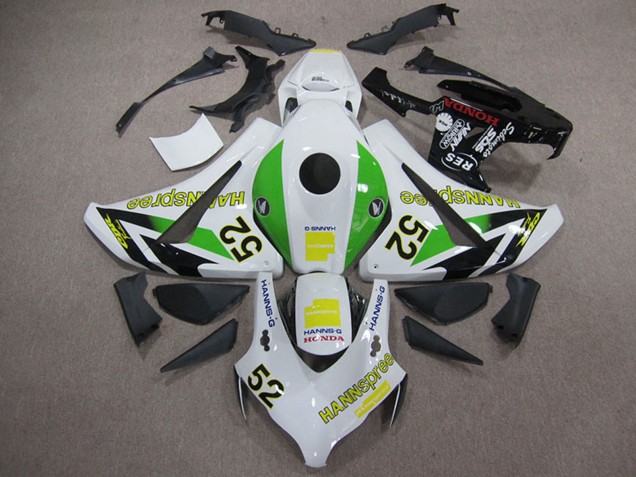 Carena Moto Honda CBR1000RR 2008-2011 - Bianco Verde Giallo Nero Lucido Hannspree 52