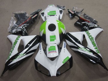 Carena Moto Honda CBR1000RR 2006-2007 - Bianco Verde Nero Lucido Hannspree Fabbrica