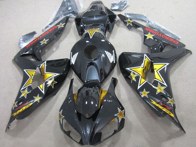 Carena Moto Honda CBR1000RR 2006-2007 - Nero Lucido Oro Stella Energy Drink